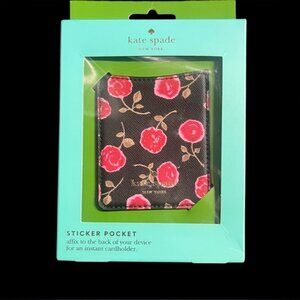 Kate Spade Black Sticker Pocket with Ditsy Rose Print🌹🌹